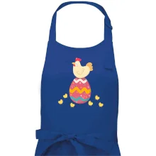 Slepice sedící na velikonočním vejci