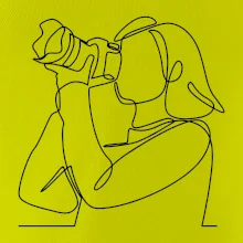 Fotografka stojící jedním tahem