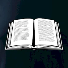 Kniha černobílá otevřená s textem