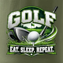 Golfová hůl s míčkem eat sleep repeat