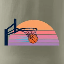 Retro západ slunce a basketbalový koš