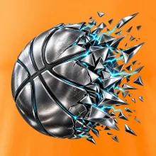 Kovový basketbalový míč s elektrickými střepy