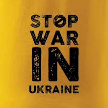 Černý nápis Stop war in ukraine