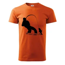 Rybář tahající rybu