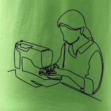 Švadlena a šicí stroj jedním tahem