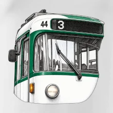 Detail čela T3R SLF tečkovaná perokresba