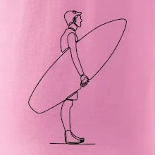 Surfař stojící jedním tahem