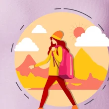 Barevný párový motiv na hory