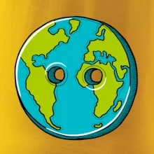 Planeta země knoflík (Pecka design)