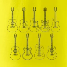 Typy kytar černé kresby