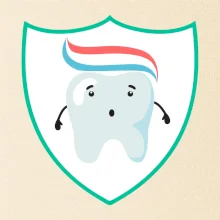 Zoubek na prsu - zubní pasta