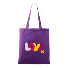 Love nápis s květinou