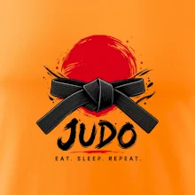 Judo černý pás a červené slunce eat sleep repeat