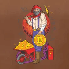 Horník těží bitcoiny
