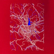 Jablonec nad Nisou - Mapa s vodními toky
