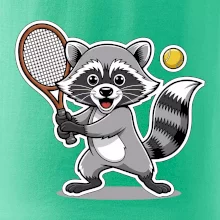 Mýval hraje tenis kreslený