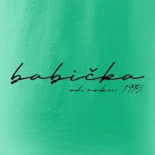 Psací nápis babička s ročníkem