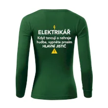 Elektrikář - hlavní jistič - Nápis na zádech