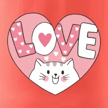 Kočka love - růžové srdce
