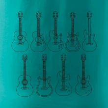 Typy kytar černé kresby