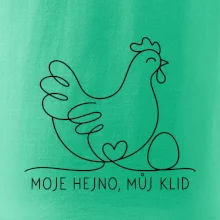 Minimalistická slepice s vejcem a srdcem