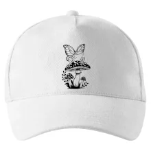 Goblincore černá houba se žábou