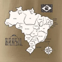 Brazílie mapa s názvy regionů