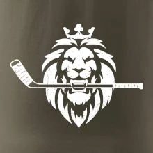 Lev s hokejkou v tlamě