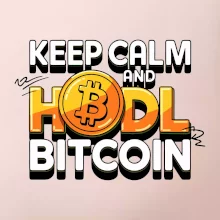3D nápis Keep Calm and HODL Bitcoin