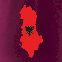 Albánie mapa a znak