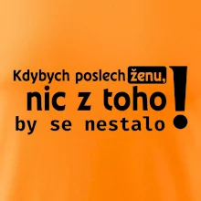 Kdybych poslechl ženu, nic u toho by se nestalo