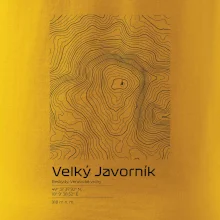 Velký Javorník - vrstevnice v obdélníku