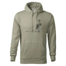 Kreslený rybář na pařezu