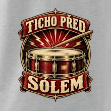 Ticho před sólem - vintage bubenický emblém
