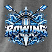 Veslařská loď se zkříženými vesly eat sleep repeat