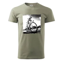 Cyklista černobílá cesta