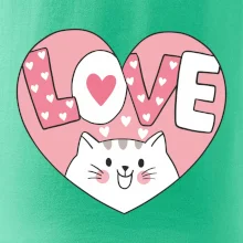 Kočka love - růžové srdce