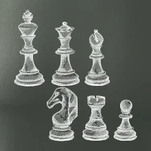 Šachové figurky kreslené