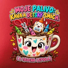Moje palivo káva dětský smích a lepidlo