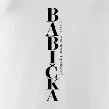Babička láska moudrost trpělivost svislý nápis