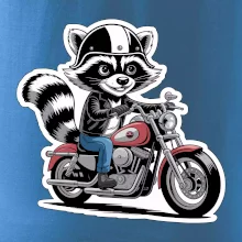 Mýval na motorce kreslený