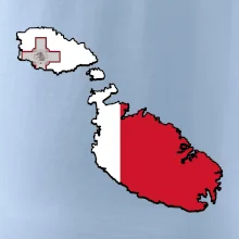 Mapa Malta s vlajkou