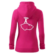 Mapa ČR - cyklista na prsou