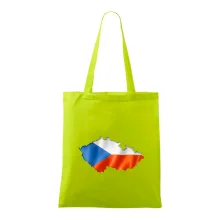 Česká vlajka v obrysu republiky