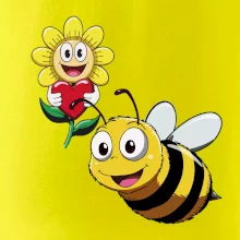 Parové triko - Včela a květina