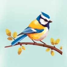 Sýkorka modřinka kreslená