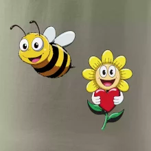 Parové triko - Včela a květina