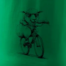 Ovce s brýlemi na kole