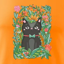 Kočka s květy malovaná