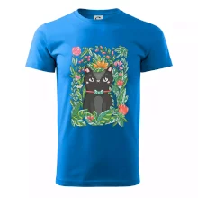 Kočka s květy malovaná